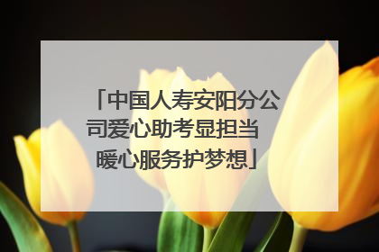 中国人寿安阳分公司爱心助考显担当 暖心服务护梦想