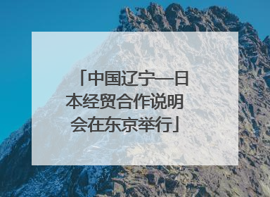 中国辽宁—日本经贸合作说明会在东京举行