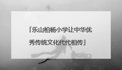 乐山柏杨小学让中华优秀传统文化代代相传