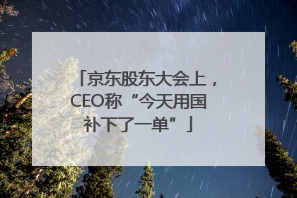 京东股东大会上，CEO称“今天用国补下了一单”