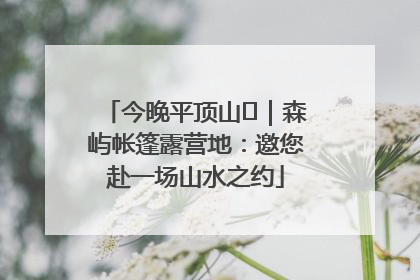 今晚平顶山⑫｜森屿帐篷露营地：邀您赴一场山水之约
