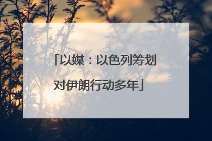 以媒：以色列筹划对伊朗行动多年