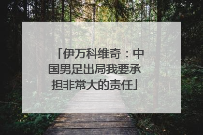 伊万科维奇：中国男足出局我要承担非常大的责任