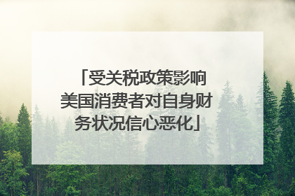 受关税政策影响 美国消费者对自身财务状况信心恶化