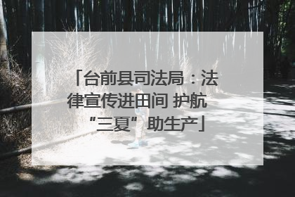 台前县司法局：法律宣传进田间 护航“三夏”助生产