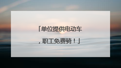 单位提供电动车，职工免费骑！