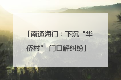 南通海门：下沉“华侨村” 门口解纠纷