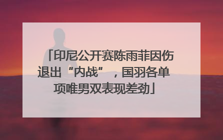 印尼公开赛陈雨菲因伤退出“内战”，国羽各单项唯男双表现差劲