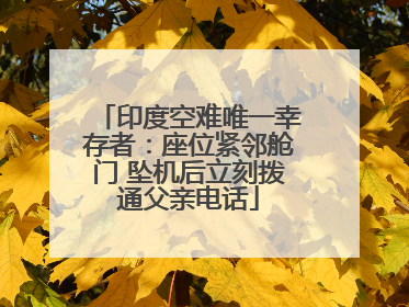 印度空难唯一幸存者：座位紧邻舱门 坠机后立刻拨通父亲电话