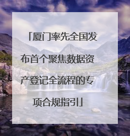 厦门率先全国发布首个聚焦数据资产登记全流程的专项合规指引