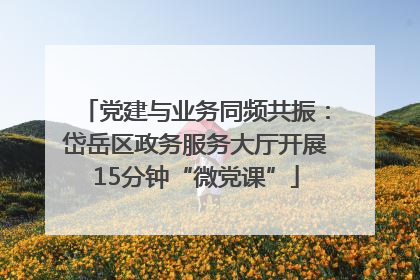 党建与业务同频共振：岱岳区政务服务大厅开展15分钟“微党课”