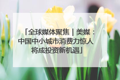 全球媒体聚焦｜美媒：中国中小城市消费力惊人 将成投资新机遇