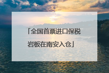 全国首票进口保税岩板在南安入仓