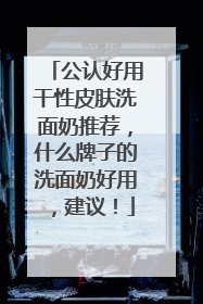 公认好用干性皮肤洗面奶推荐，什么牌子的洗面奶好用，建议！