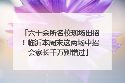 六十余所名校现场出招！临沂本周末这两场中招会家长千万别错过