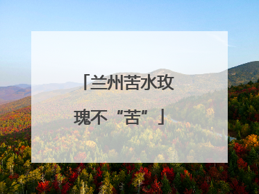 兰州苦水玫瑰不“苦”