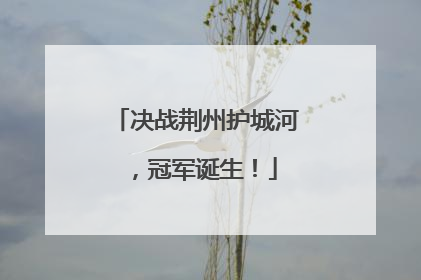 决战荆州护城河，冠军诞生！