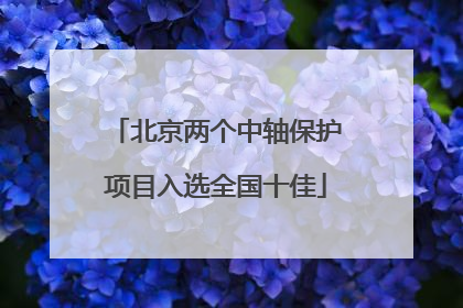 北京两个中轴保护项目入选全国十佳