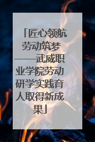 匠心领航 劳动筑梦——武威职业学院劳动研学实践育人取得新成果