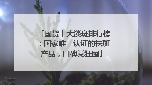 国货十大淡斑排行榜：国家唯一认证的祛斑产品，口碑党狂囤