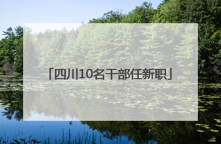 四川10名干部任新职