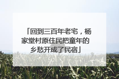 回到三百年老宅，杨家堂村原住民把童年的乡愁开成了民宿