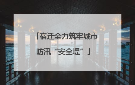 宿迁全力筑牢城市防汛“安全堤”