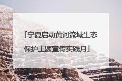 宁夏启动黄河流域生态保护主题宣传实践月