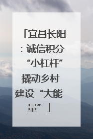宜昌长阳：诚信积分“小杠杆” 撬动乡村建设“大能量”