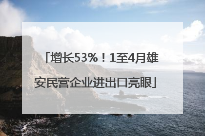 增长53%！1至4月雄安民营企业进出口亮眼
