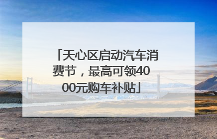 天心区启动汽车消费节，最高可领4000元购车补贴