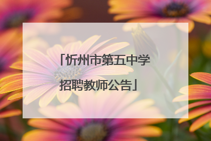 忻州市第五中学招聘教师公告