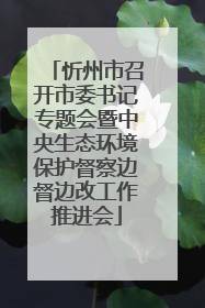 忻州市召开市委书记专题会暨中央生态环境保护督察边督边改工作推进会
