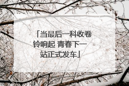 当最后一科收卷铃响起 青春下一站正式发车