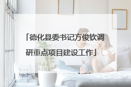 德化县委书记方俊钦调研重点项目建设工作