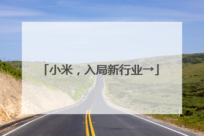 小米，入局新行业→