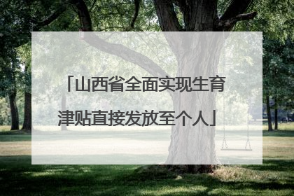 山西省全面实现生育津贴直接发放至个人
