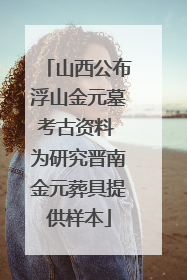山西公布浮山金元墓考古资料 为研究晋南金元葬具提供样本
