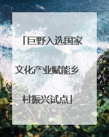 巨野入选国家文化产业赋能乡村振兴试点