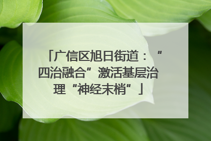 广信区旭日街道：“四治融合”激活基层治理“神经末梢”