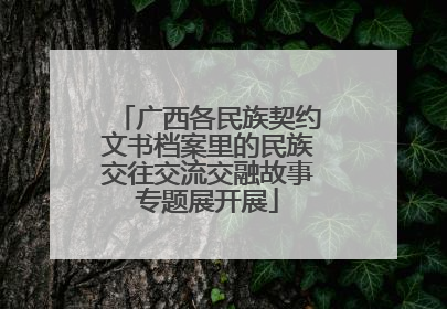 广西各民族契约文书档案里的民族交往交流交融故事专题展开展