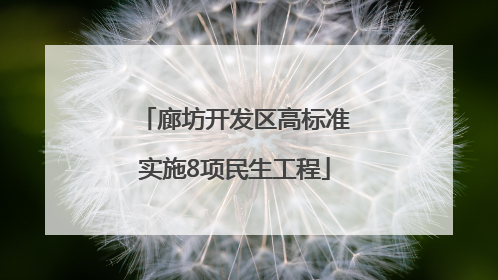 廊坊开发区高标准实施8项民生工程