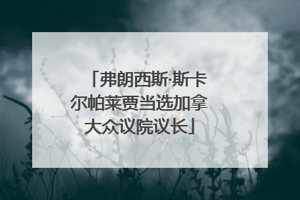 弗朗西斯·斯卡尔帕莱贾当选加拿大众议院议长