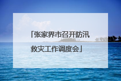张家界市召开防汛救灾工作调度会