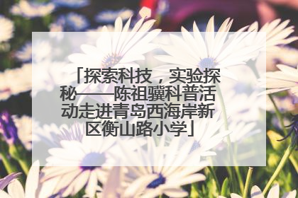 探索科技，实验探秘——陈祖骥科普活动走进青岛西海岸新区衡山路小学