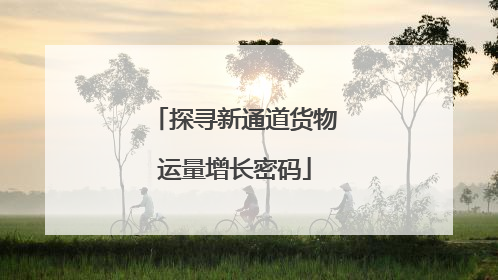 探寻新通道货物运量增长密码