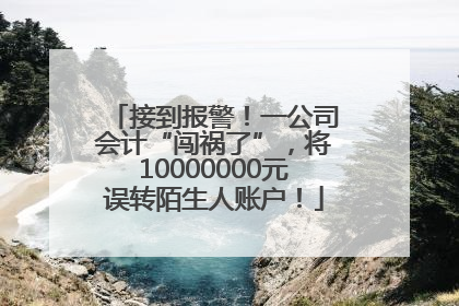 接到报警！一公司会计“闯祸了”，将10000000元误转陌生人账户！