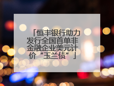 恒丰银行助力发行全国首单非金融企业美元计价“玉兰债”