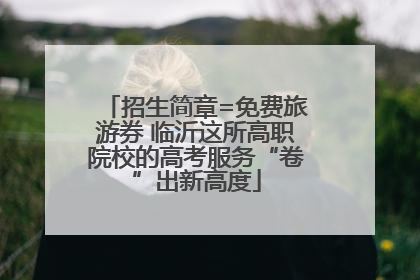 招生简章=免费旅游券 临沂这所高职院校的高考服务“卷”出新高度