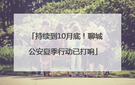持续到10月底！聊城公安夏季行动已打响